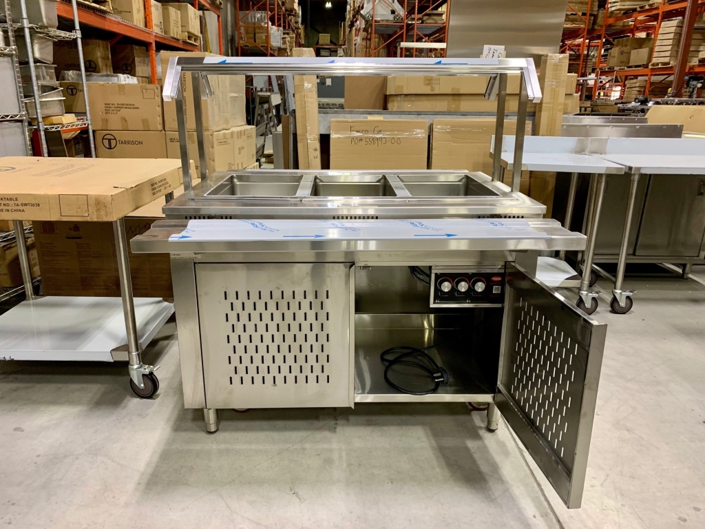 Servery Cabinet with Hot Wells and Sneeze Guard