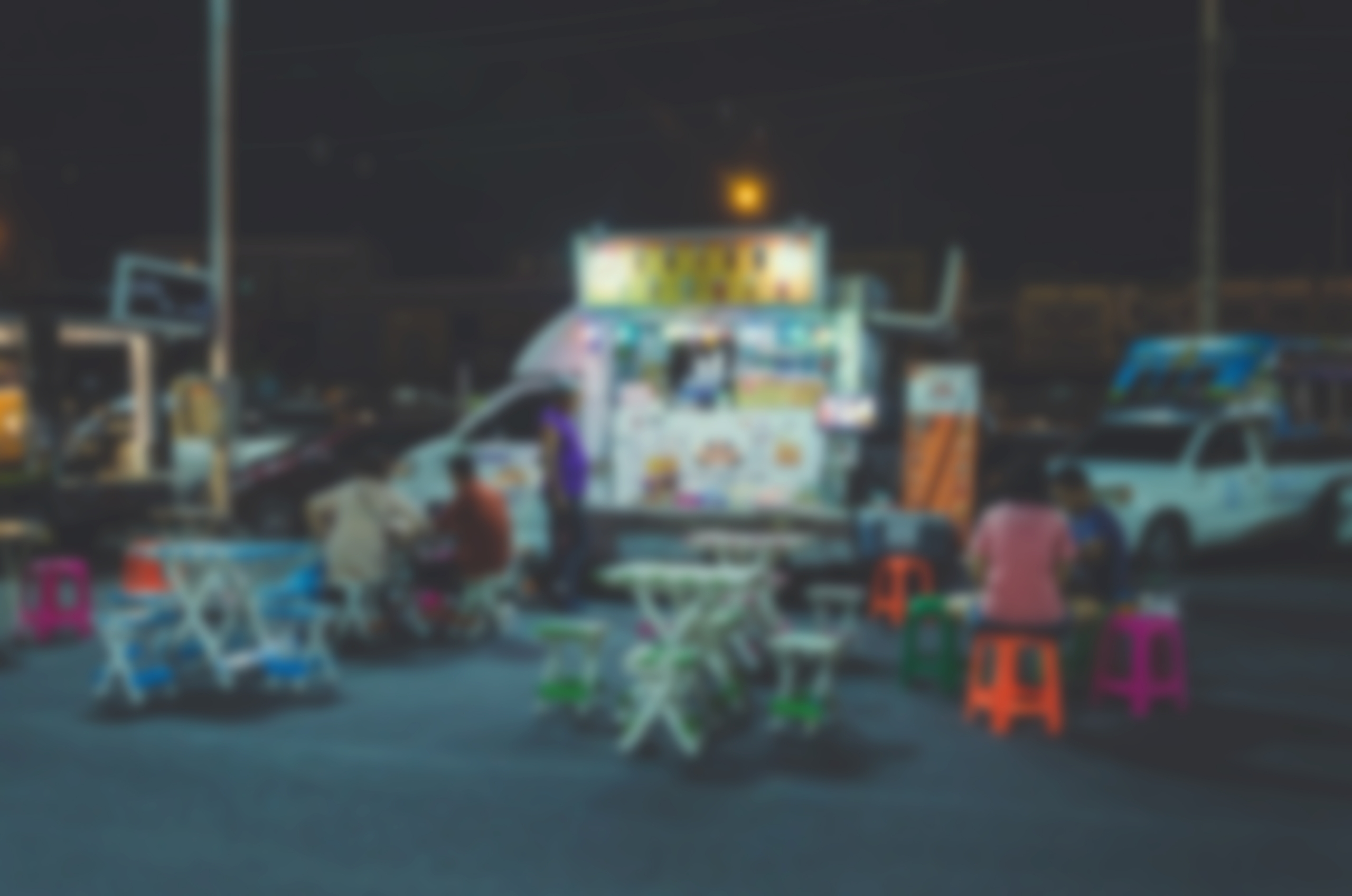 blurred photo of a food truck